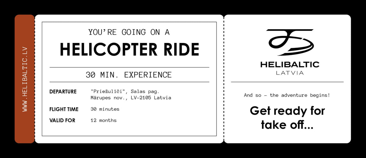 [v:55017328083287][en] HeliBaltic gift card Helicopter Ride 30 min