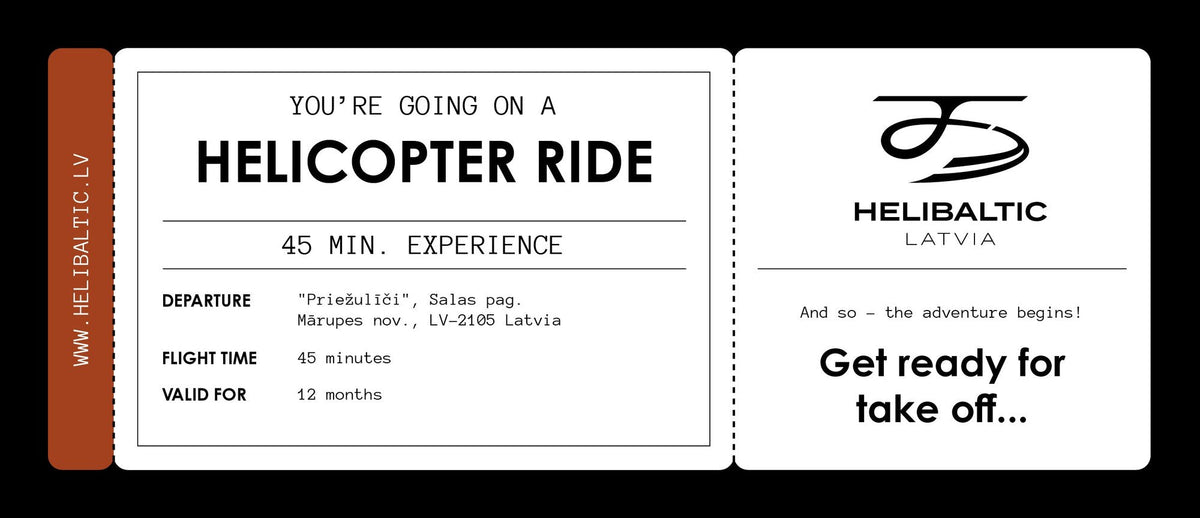 [v:55018733896023][en] HeliBaltic gift card Helicopter Ride 45 min