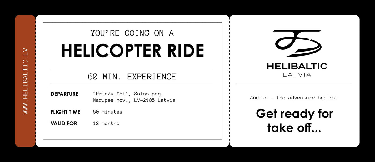 [v:55017328116055][en] HeliBaltic gift card Helicopter Ride 60 min